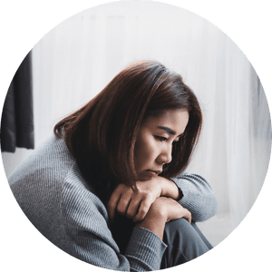 Mulher triste e com depressão